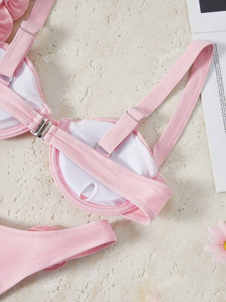 Maiô Bikini com Sustentação Floral Tridimensional